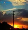 Hot Dip Galvanization Microwave Communication Pole Tower For GSM With Antenna