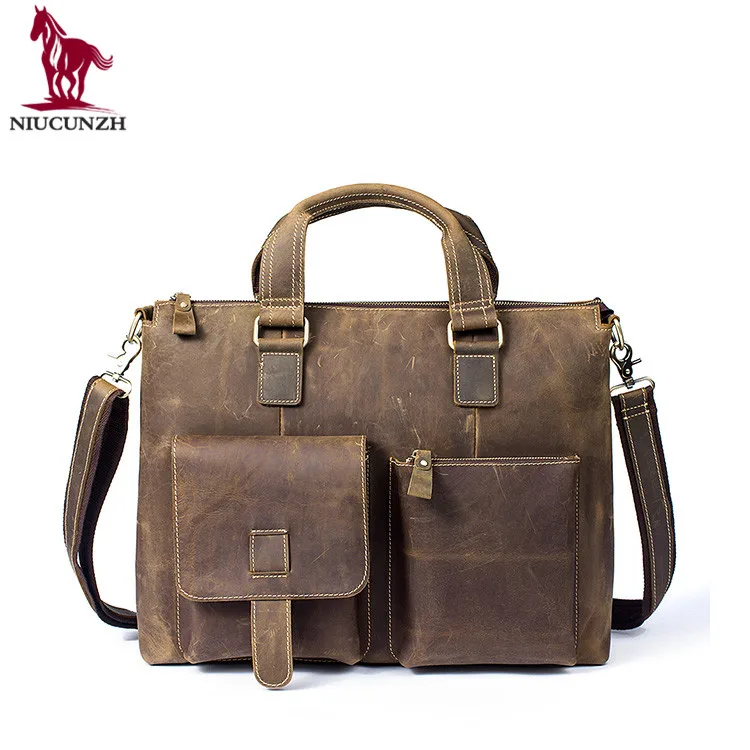 

Factory Drop Shipping Fashion Genuine Leather Men Tote Messenger Bags Wholesale Handbags From Turkey Online 7712, Coffee/black/brown