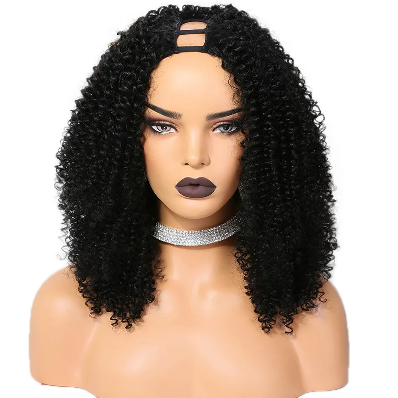 

premier brazilian remy human hair u part wig short afro wigs for black women
