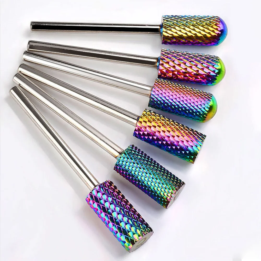 

Thinlan Flat-top Rainbow taper shape carbide nail drill bits for manicure pedicure podiatry