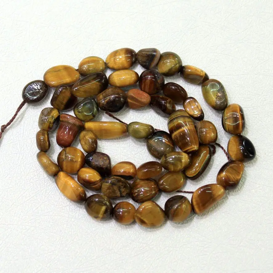

Tryme Wholesale Irregular Gravel Shape Natural Tiger Eye Stone 6-9 mm Beads For Jewelry Making DIY Bracelet Necklace 15'' 40 PCS