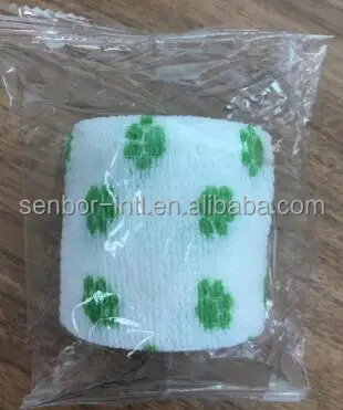 
Pet Flex Cohesive Bandage Coflex-Vet Cohesive Bandage Horse Bandage Printed Elastic Adhesive Tape 