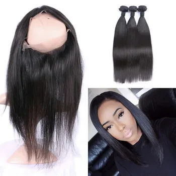 360 Elastic Band Lace Frontal Closure With Human Hair Weaves