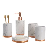 

Wholesale Marble Effect 5 Pcs Ceramic Bathroom Product Set