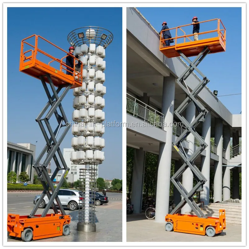 10m scissor lift hydraulic self propelled platform for man lifting table china