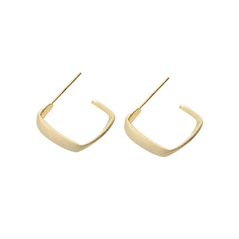 

China manufacturer S925 sterling silver simple design gold plated hoop earrings for women
