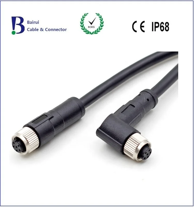 Circular Sensor M8 B Code 5Pin Male To Female Straight Molded Connector ...