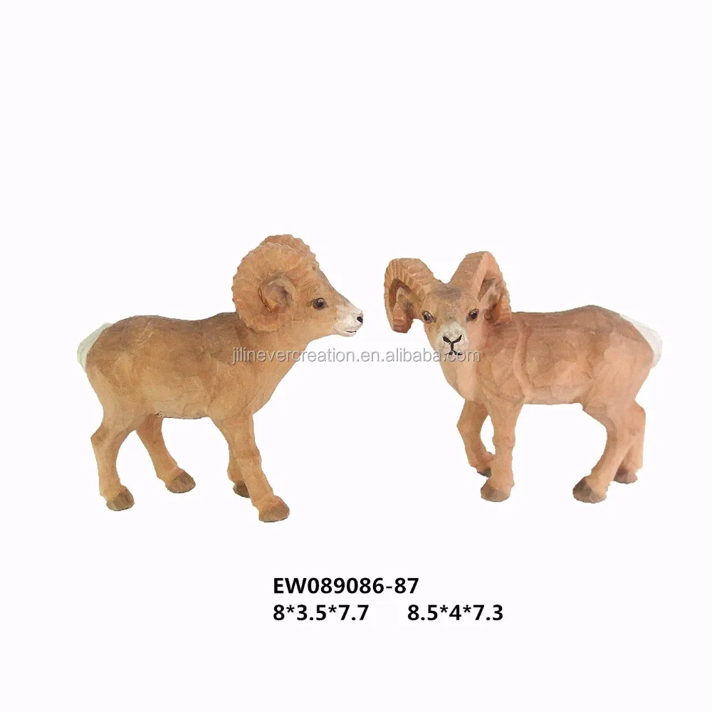  Wooden hadn carved sheep