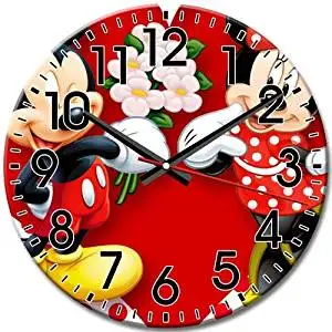 buy round wall clock creative silent diy arabic numbers frameless mickey mouse numbers