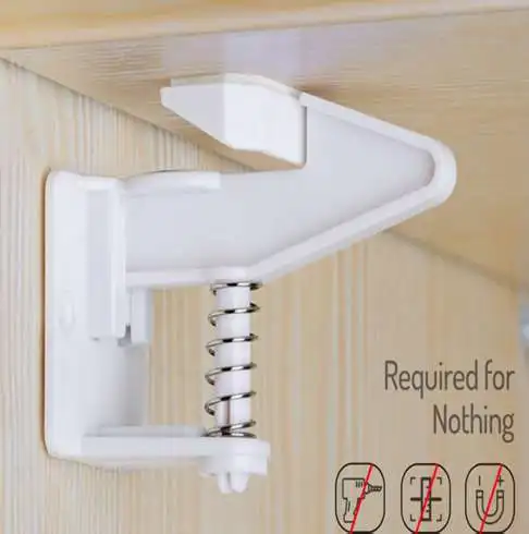 

Amazon Hot Sale Infant Care child & baby safety cabinet locks/baby safety cabinet latches UW-001, White/black