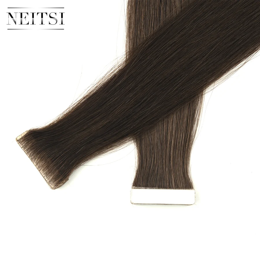 

Neitsi virgin tape in hair extensions Straight Double Drawn plastic remy tape hair 4#
