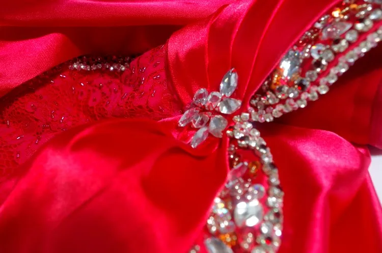 
Hot Sale Tight Graceful High Low Stain Beaded Puffy Long Tight Party Prom Dresses bondage evening dress 