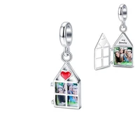 

Personalized Custom Sterling Silver 925 Photo charm beads Fit Pandora bracelet Fine Jewelry for Mother's Day gifts