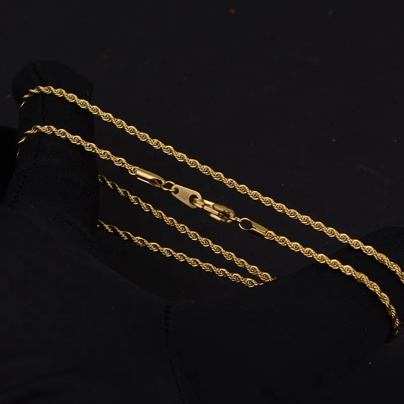 High Quality 3.0mm 14k Gold Pvd Plaiting Stainless Steel Rope Chain Buy 3.0mm High Quality