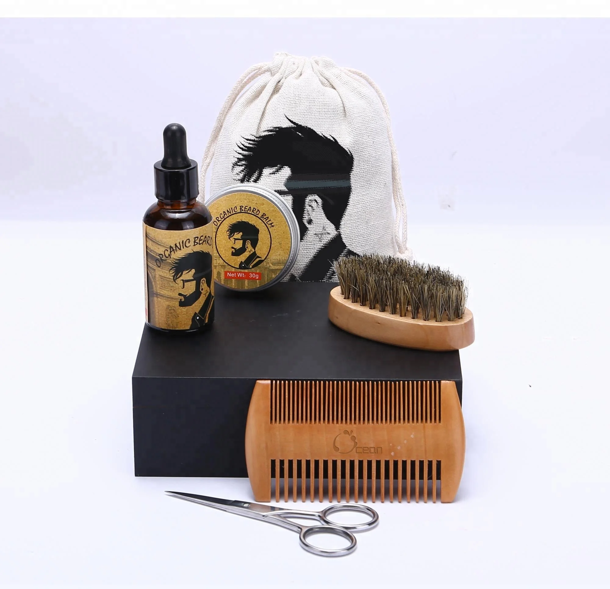 

private label beard oil and scented balm wax beard grooming kit for men