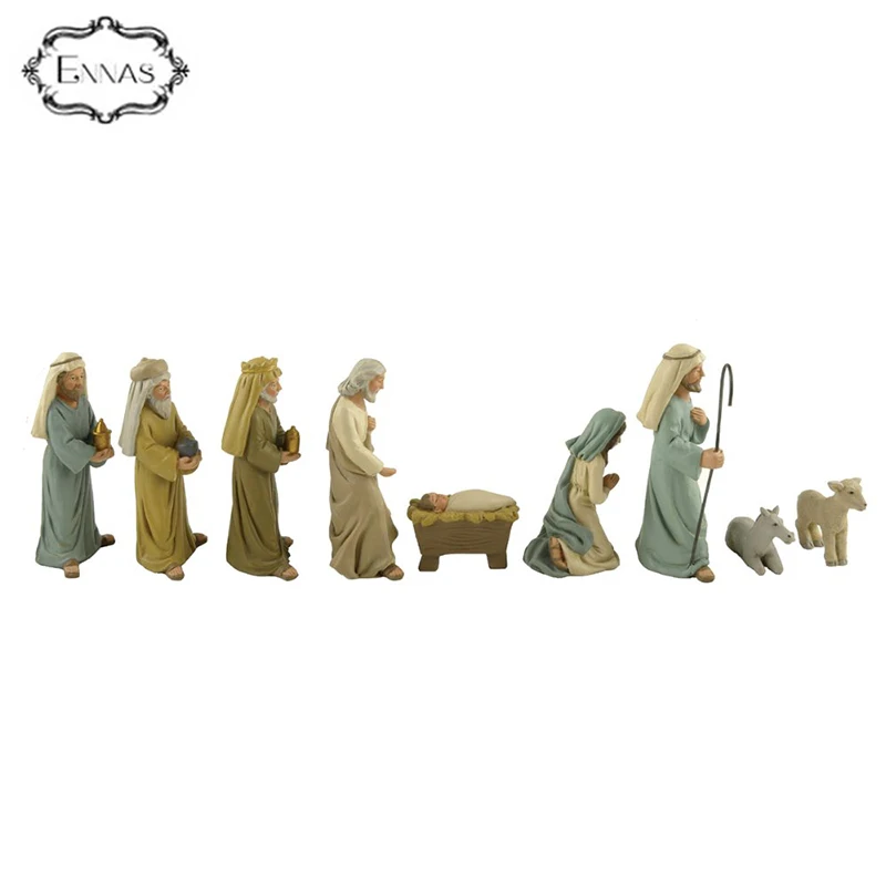Polyresin holy family nativity stable for sale