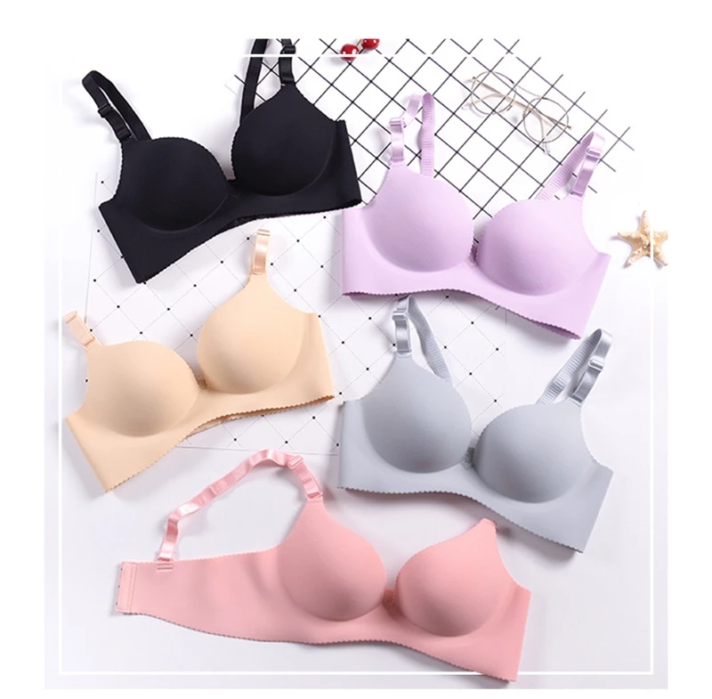 

Sexy Macaron Deep U Cup Bras For Women Push Up Lingerie Seamless Bra Wire Free Bralette Backless Plunge Intimates, 9 colors
