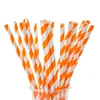 Hot sale bendable old fashioned orange and white paper straws for party