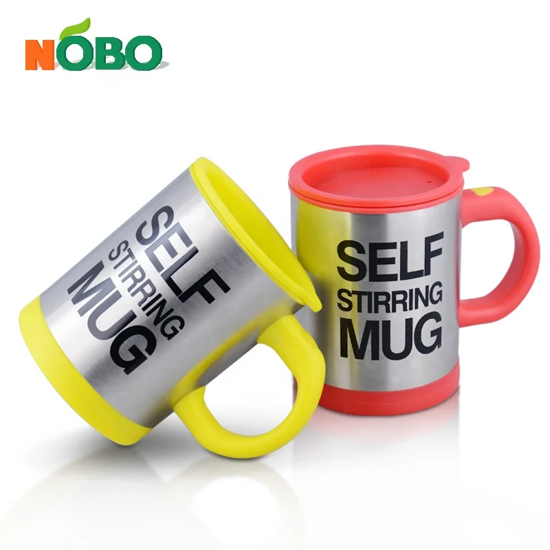 

Customized Printed Mug Electric Self Stirring Stainless Steel Coffee Mug with Double Wall, Red, black,yellow,green