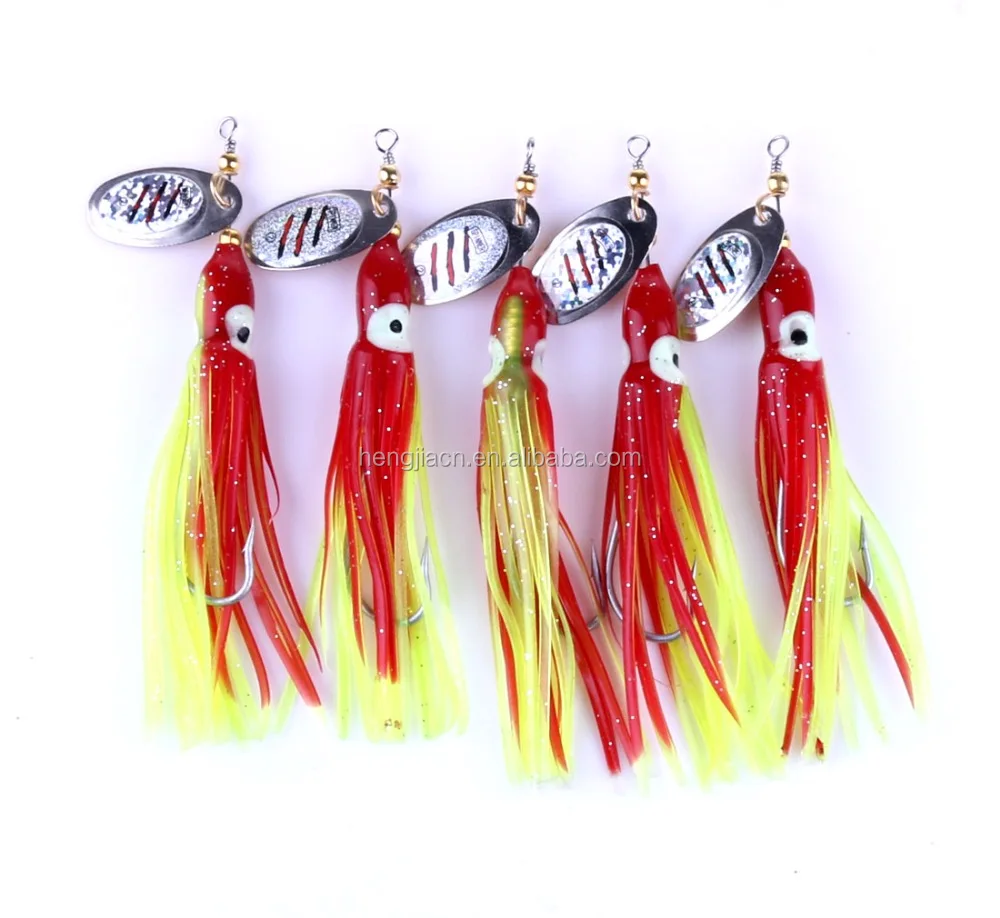 

Hengjia Soft Octopus Skirts squid rigs trolling spoon spinner fishing lures, As picture