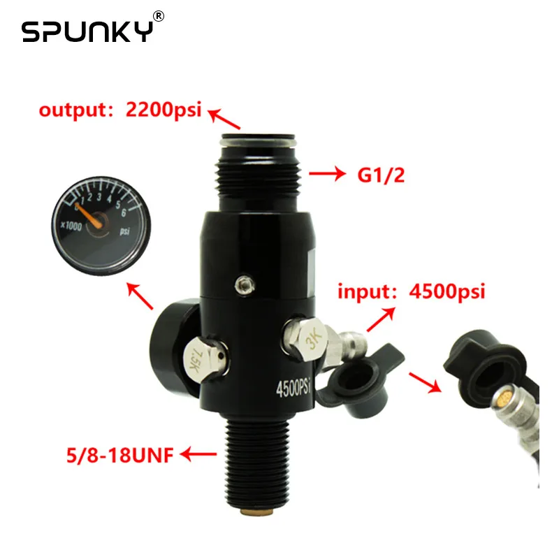 Paintball Accessories New 4500 Psi Hpa Air Tank Regulator With Output