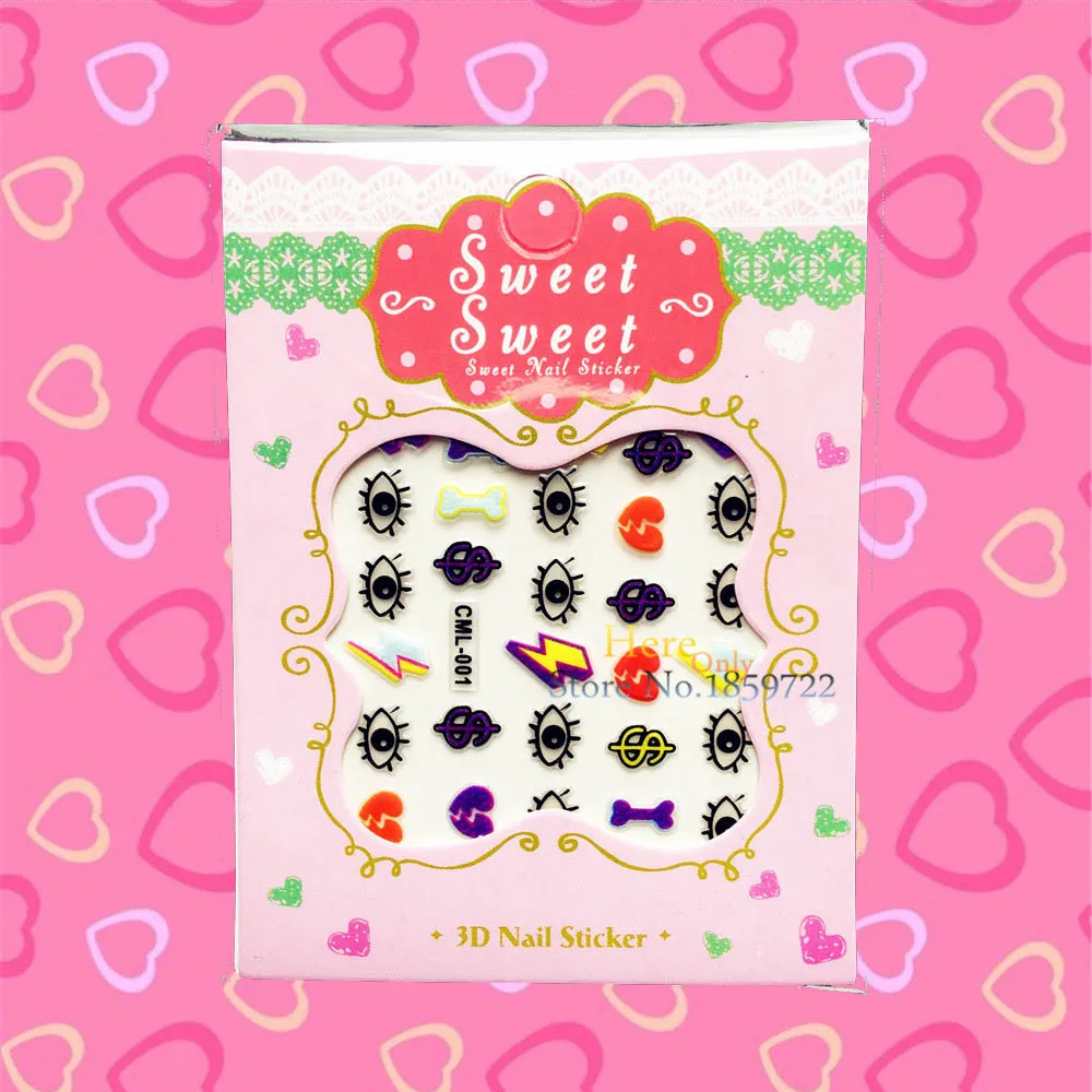 1PC Cute Eye Designs Water Transfer Nail Stickers HCML 001 Children Nail Wraps Decals Guides Stencil