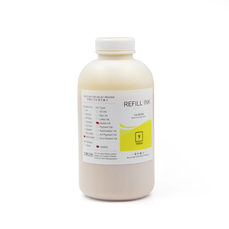 
OCBESTJET Textile Pigment Printing Inks 1000ML/Bottle Gtx For Brother GT 361 GT 381 GT 541 GT782 GT-341 GT-361 GT-381 Printer 