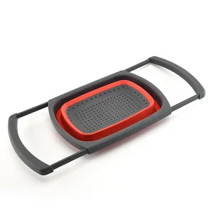 Over the Sink Collapsible Colander with Extendable Handles  Kitchen Retractable Strainer Basket
