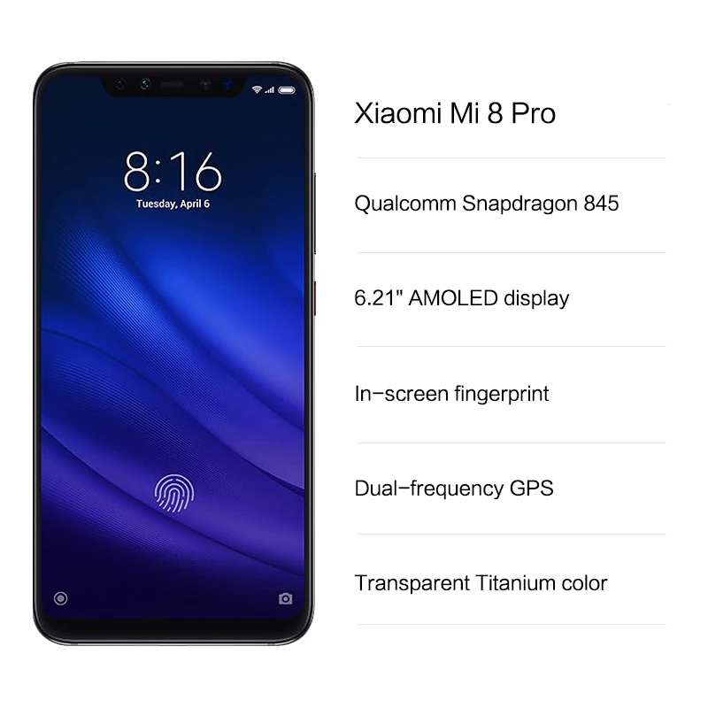 

Ready to Ship Xiaomi Mi 8 Pro Phone 6GB+128GB Octa Core Phone without Google Play, N/a