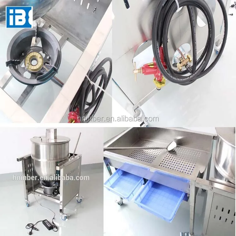 China Stainless Steel Commercial Caramel Kettle Corn Popcorn Machine