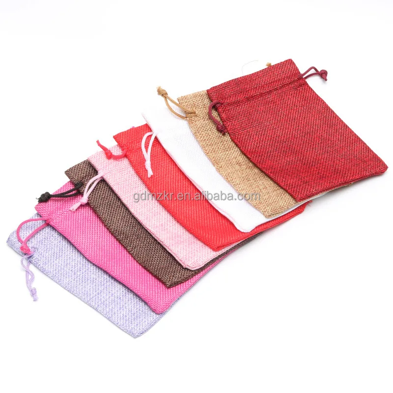 

Blank cheap custom hemp drawstring bags linen bag no minimum for cosmetic, Customized color