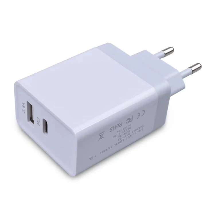

30W PD Wall charger EU QC 3.0 Fast Usb Charger With Type C And 1Usb 5V 2.4a Port