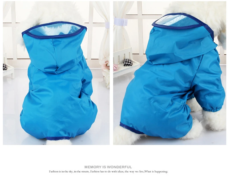 6 Color Hooded Pet Dog Raincoats Waterproof Clothes For Small Dogs