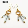 WT-E432 Women fashion faceted crystal beads dangle tassel earrings,Populated handmade crystal beads tassel earrings