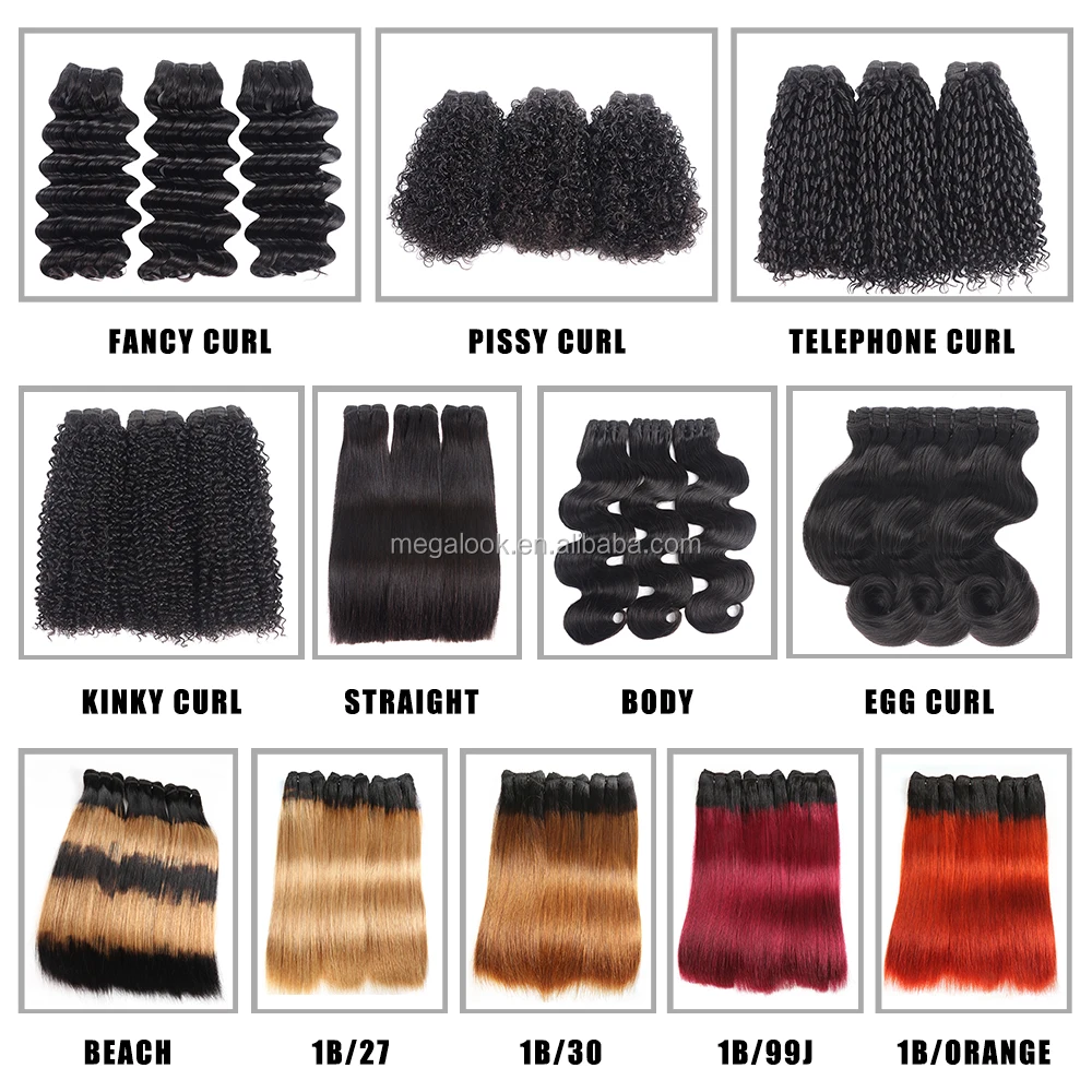 Double Drawn Indian Remy Kinky Curly Human Hair Weave Extension In Bulk