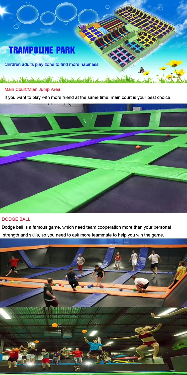 Indoor Trampoline Park With Basketball,Ball Pool,Foam Pit,Dodgeball ...