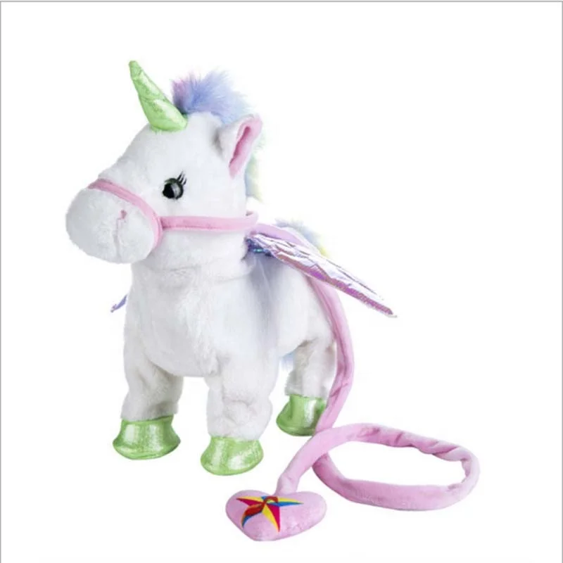 walking unicorn plush toy