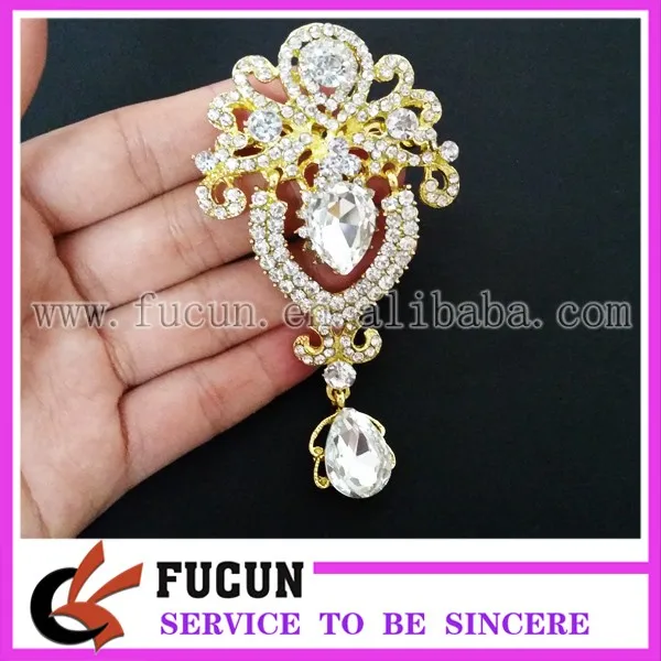 glass drop rhinestone brooch plating gold.jpg
