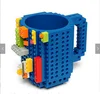 plastic water cup Sublimation Building blocks coffee mug with toy