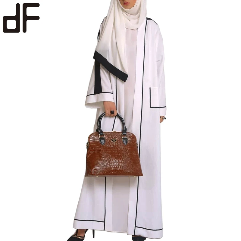 Oem Latest Casual Fashion Designer Qatar Islam Women Abaya Front Pocket