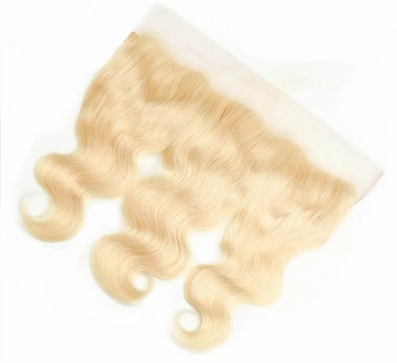 

blonde pre pluck body wave hairlines transparent lace 613 frontal with bundles