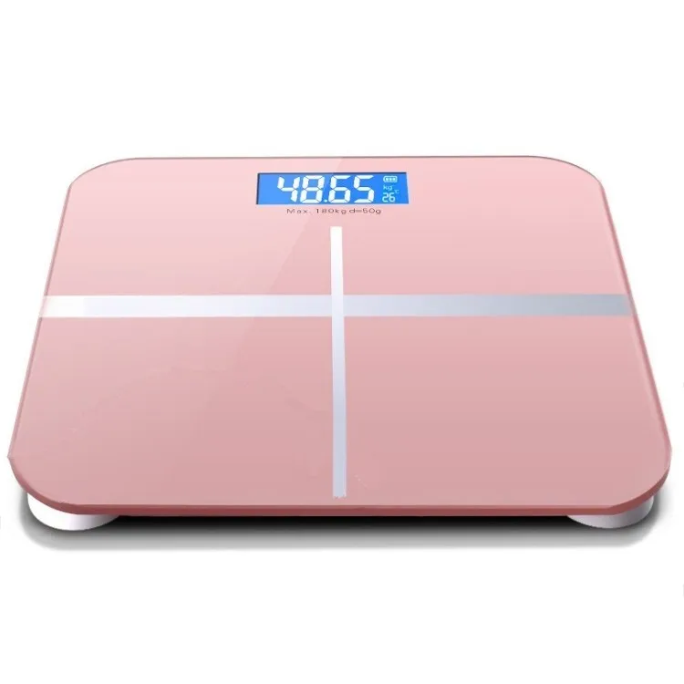 ACU-CHECK Weight Machine For Body Weight Digital, Bathroom Scale Machine  180kg Capacity Weighing Scale with LCD Display Glass Weighing Scale  Rechargeable Weighing machine, Gym Weight Scale (Pink) 