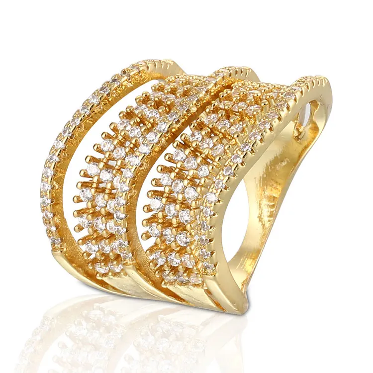 

Fashion Wedding Engagement 18k Gold Plated Jewelry CZ Rings Women Jewellery