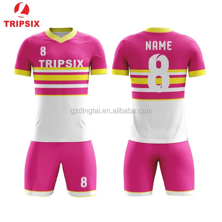 Australian Polyester Printed Pink Soccer Jersey