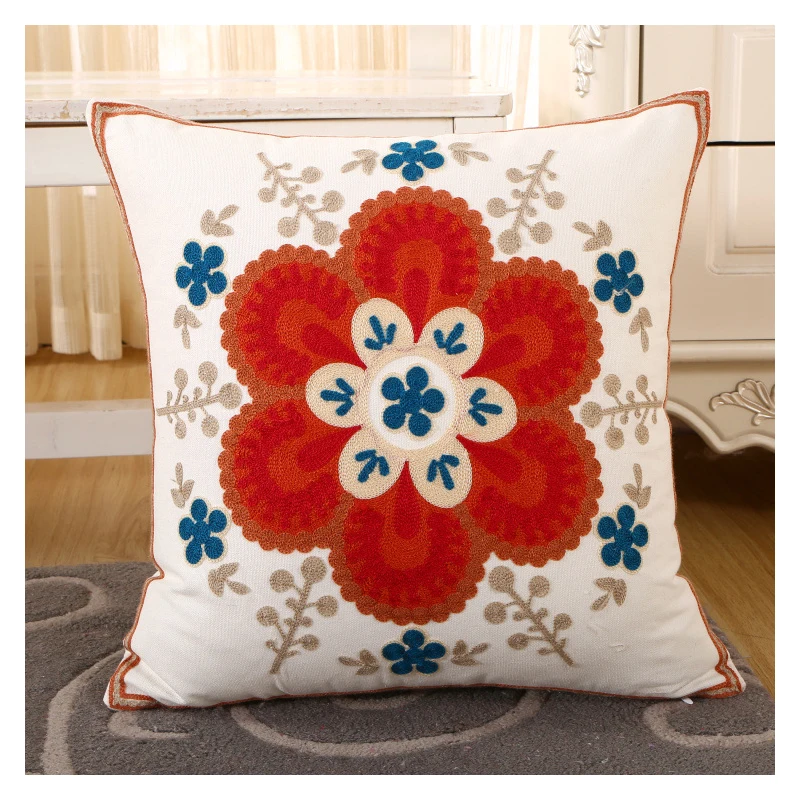 Custom 45cmx45cm cushion cover machine embroidery design  buy cushion