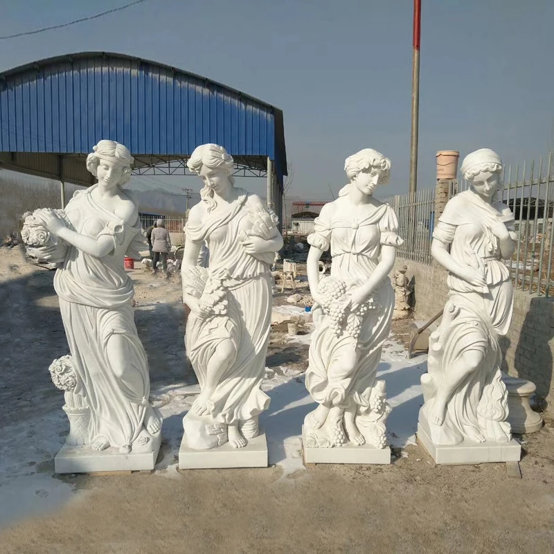 
Marble Large Outdoor White Four Season Ladies Sculptures  (60633970979)