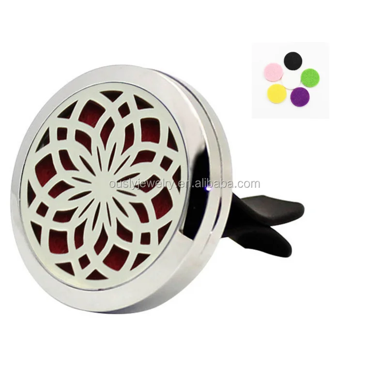 

Nickel free lead free stainless steel pendant aroma car fresher with free pads, N/a