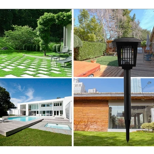 White & UV LED Solar Light Rechargeable Mosquito Killer Lawn Lamp Lawn Lights Outdoor insect killing Lantern for Garden Farm