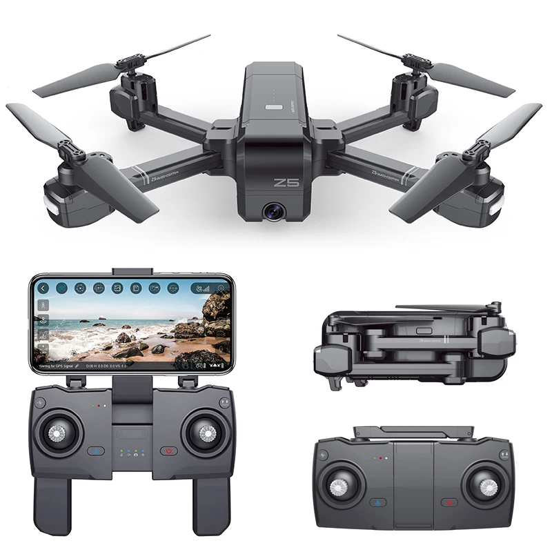 2019 New Professional Follow me Drone Z5 GPS Quadcopter 1080P 5G WIFI FPV HD Camera