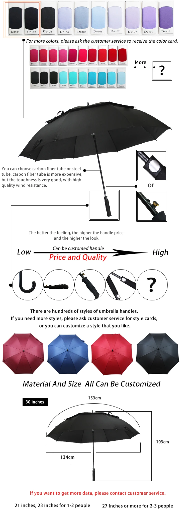 Custom promotional golf umbrella from china